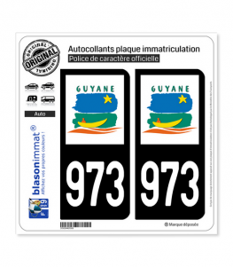 973-H Guyane - LogoType | Autocollant plaque immatriculation