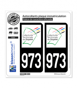 973-H Guyane - LogoType II | Autocollant plaque immatriculation