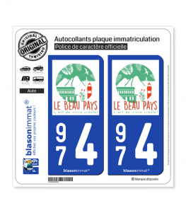 974 Réunion du Nord - Tourisme | Autocollant plaque immatriculation