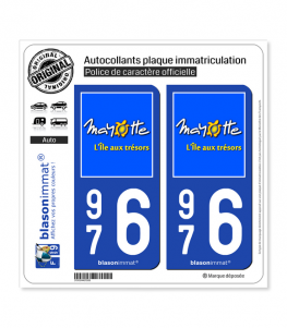 976 Mayotte - Île aux Trésors | Autocollant plaque immatriculation