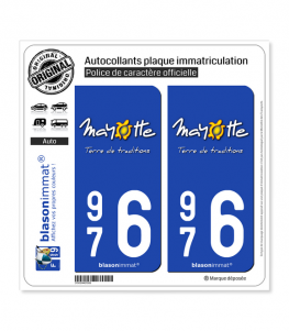 976 Mayotte - Terre de Traditions | Autocollant plaque immatriculation