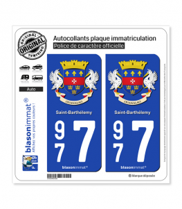 977 Saint-Barthélemy - Armoiries | Autocollant plaque immatriculation