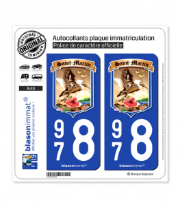 978 Saint-Martin - Armoiries II | Autocollant plaque immatriculation