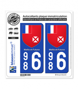 986 Wallis-et-Futuna - Armoiries | Autocollant plaque immatriculation