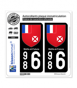 986 Wallis-et-Futuna - Armoiries | Autocollant plaque immatriculation