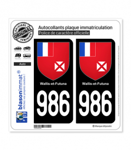 986-H Wallis-et-Futuna - Armoiries | Autocollant plaque immatriculation