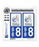 988 Nouvelle-Calédonie - Gouvernement | Autocollant plaque immatriculation