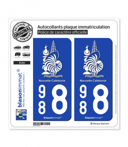 988 Nouvelle-Calédonie - Armoiries | Autocollant plaque immatriculation