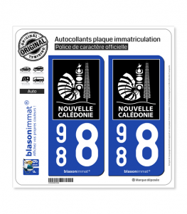988 Nouvelle-Calédonie - Collectivité | Autocollant plaque immatriculation