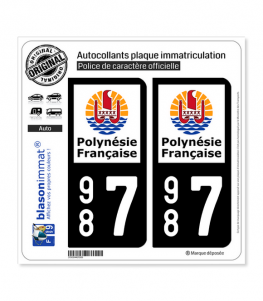 987 Polynésie Française - Collectivité | Autocollant plaque immatriculation