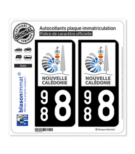 988 Nouvelle-Calédonie - Gouvernement | Autocollant plaque immatriculation