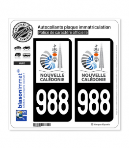 988-H Nouvelle-Calédonie - Gouvernement | Autocollant plaque immatriculation