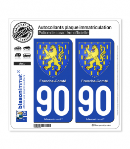 90 Franche-Comté - Armoiries | Autocollant plaque immatriculation