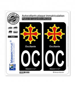 OC Occitanie - Croix II | Autocollant plaque immatriculation