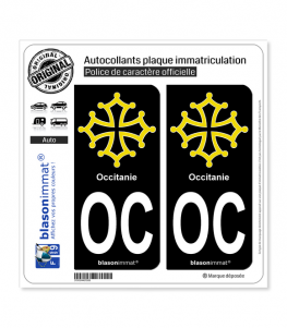 OC Occitanie - Croix | Autocollant plaque immatriculation