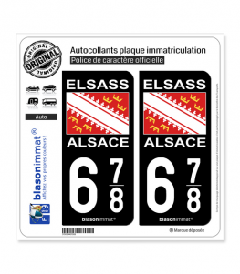 678 Alsace - Drapeau | Autocollant plaque immatriculation