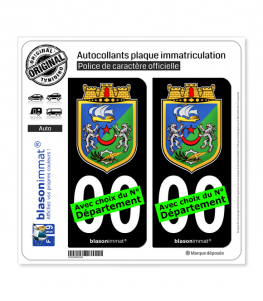 Alger - Armoiries | Autocollant plaque immatriculation (Fond Noir)