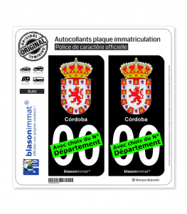 Cordoue Ville - Armoiries (Espagne) | Autocollant plaque immatriculation
