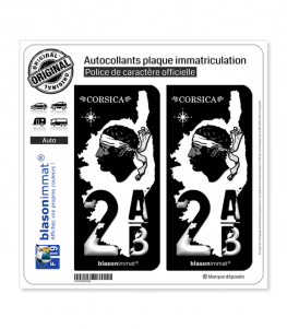 2AB Corsica - Carte | Autocollant plaque immatriculation