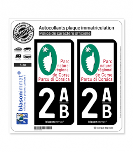 2AB Corsica - Parc Naturel Régional | Autocollant plaque immatriculation