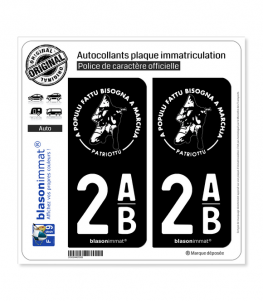 2AB Ribellu Corse - Patriottu| Autocollant plaque immatriculation