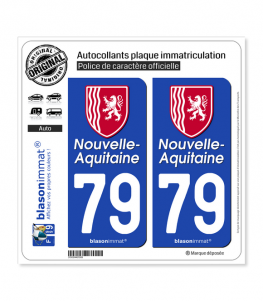 79 Nouvelle-Aquitaine - Région II | Autocollant plaque immatriculation