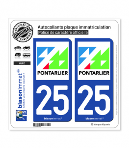 25 Pontarlier - Ville | Autocollant plaque immatriculation