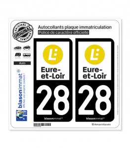 28 Eure-et-Loir - Département | Autocollant plaque immatriculation