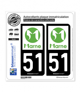 51 Marne - Département | Autocollant plaque immatriculation