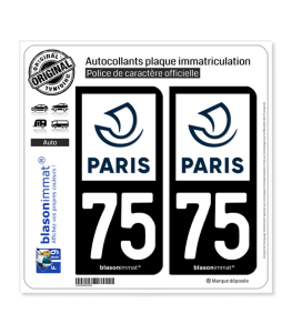 75 Paris - Ville | Autocollant plaque immatriculation