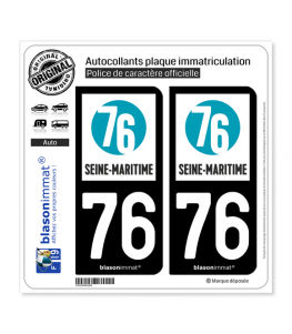 76 Seine-Maritime - Département | Autocollant plaque immatriculation
