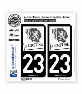 23 Creuse - Département | Autocollant plaque immatriculation