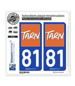 81 Tarn - Département | Autocollant plaque immatriculation