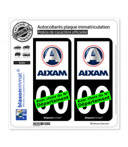 Aixam | Autocollant plaque immatriculation (Fond Noir)