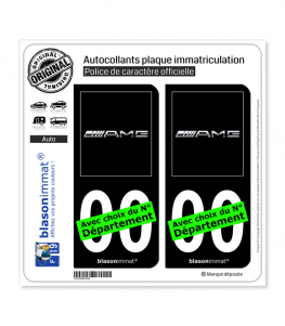 AMG - Black | Autocollant plaque immatriculation (Fond Noir)