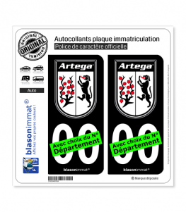Artega - Macaron | Autocollant plaque immatriculation (Fond Noir)