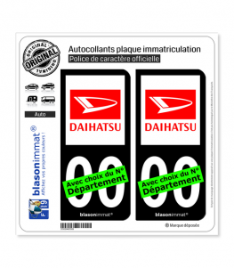 Daihatsu | Autocollant plaque immatriculation (Fond Noir)