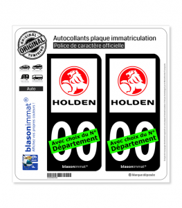 Holden | Autocollant plaque immatriculation (Fond Noir)