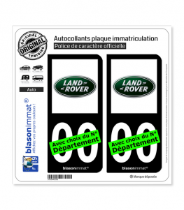Land Rover - Macaron | Autocollant plaque immatriculation (Fond Noir)