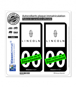 Lincoln | Autocollant plaque immatriculation (Fond Noir)