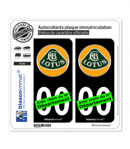 Lotus - Macaron | Autocollant plaque immatriculation (Fond Noir)