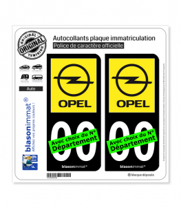 Opel | Autocollant plaque immatriculation (Fond Noir)