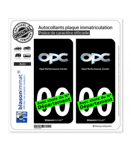 Opel Performance Center | Autocollant plaque immatriculation (Fond Noir)