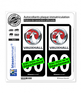 Vauxhall | Autocollant plaque immatriculation (Fond Noir)