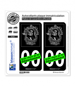 Harley-Davidson - Harlista Muertos | Autocollant plaque immatriculation (Fond Noir)