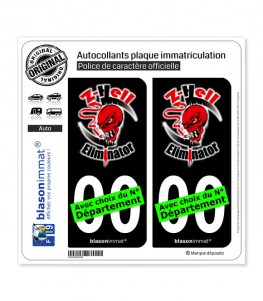 Kawasaki - ZL Eliminator | Autocollant plaque immatriculation (Fond Noir)