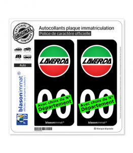 Laverda - Macaron | Autocollant plaque immatriculation (Fond Noir)