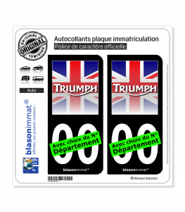 Triumph - Drapé | Autocollant plaque immatriculation (Fond Noir)