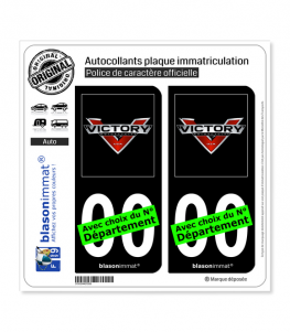 Victory - Black | Autocollant plaque immatriculation (Fond Noir)