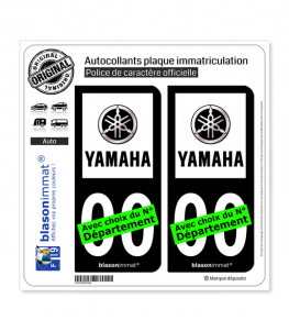 Yamaha - Black | Autocollant plaque immatriculation (Fond Noir)